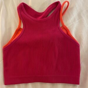 FP Movement by Free People Pink and Orange Tank Top